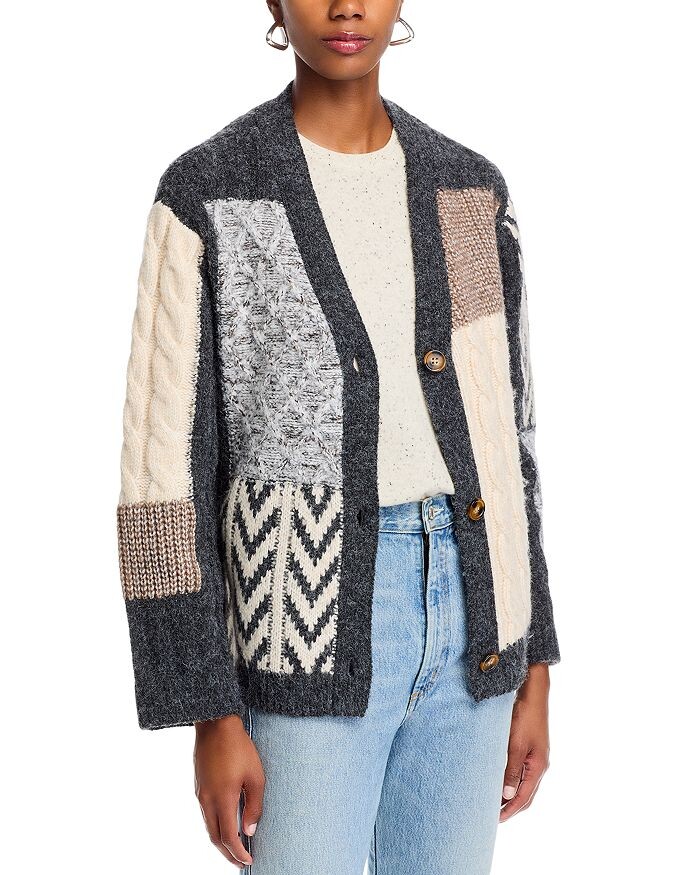 

Свитер-кардиган AQUA с V-образным вырезом, мультиколор