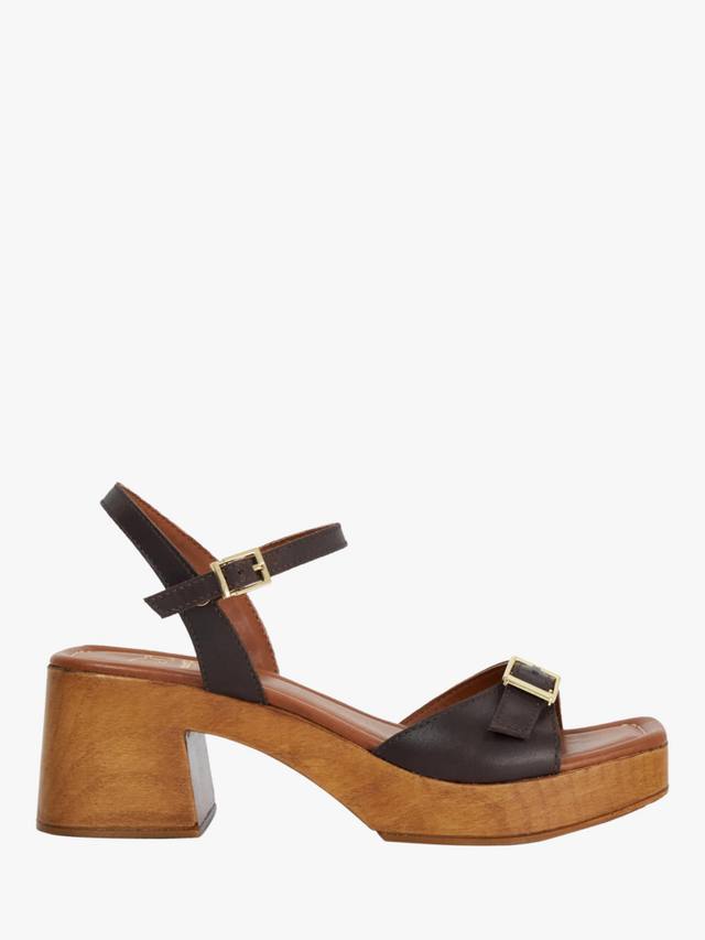 Кожаные клоги на платформе с каблуком Jeane Dune London, Brown