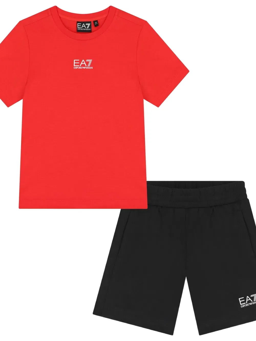 Комплект из шорт и футболки с логотипом Emporio Armani Kids, красный — фото 2