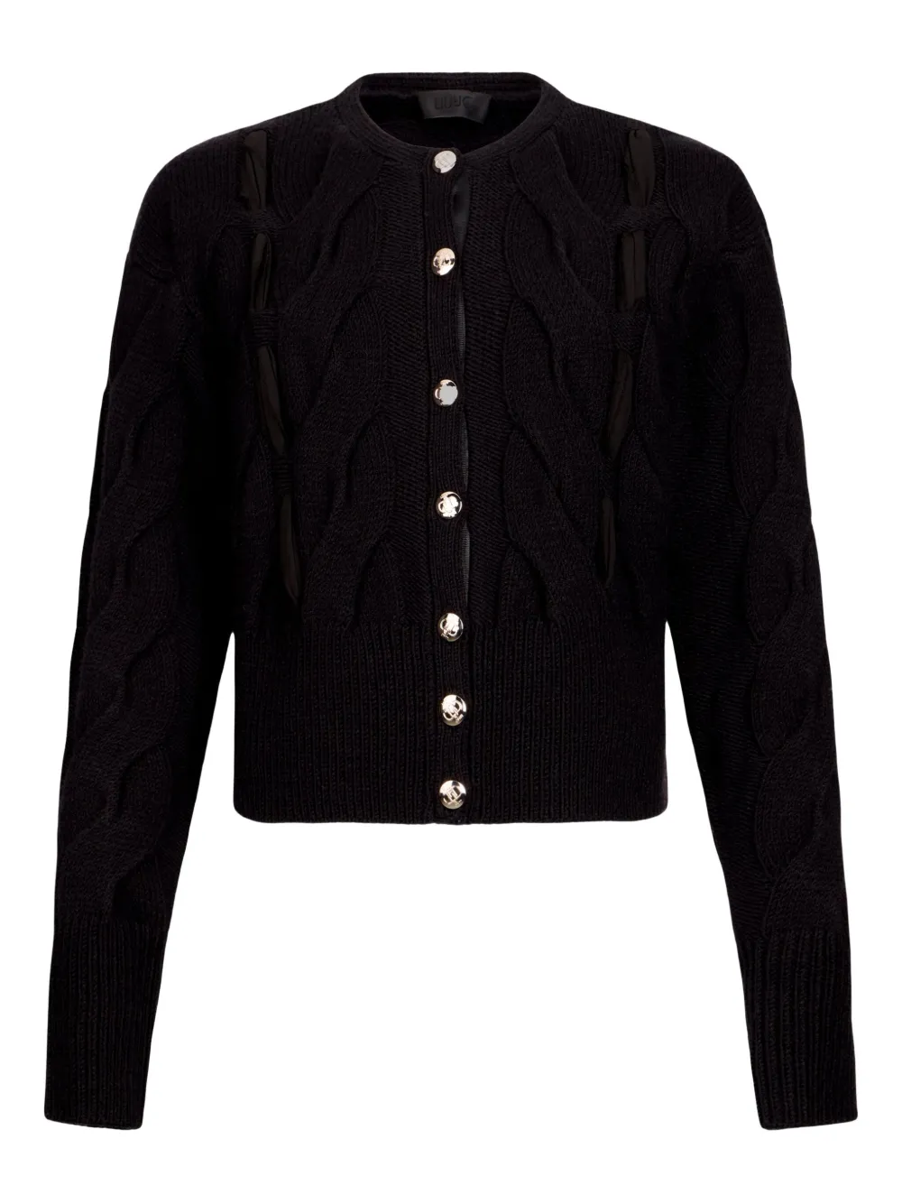 

Кардиган на пуговицах с фактурной вязкой LIU JO, черный