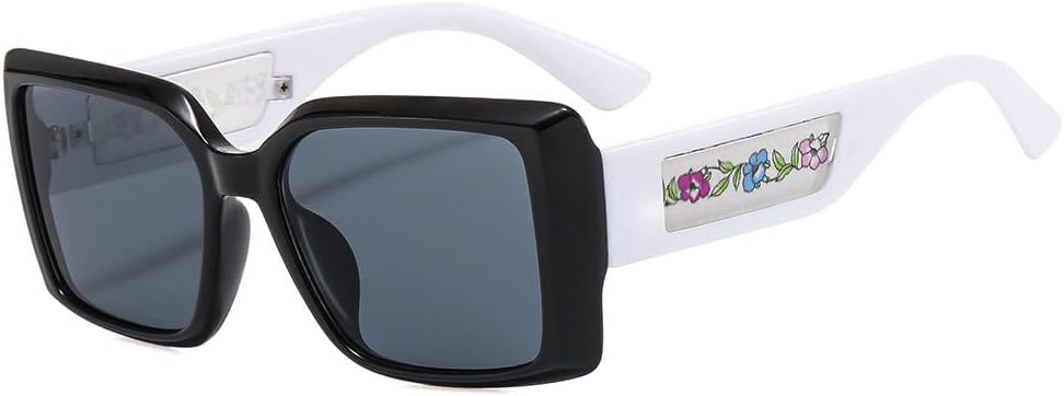 

Женские квадратные солнцезащитные очки 2027 года, винтажные розовые зеркальные солнцезащитные очки для моды, большая оправа, крутые, сексуальные, женские MTZJH, Black White