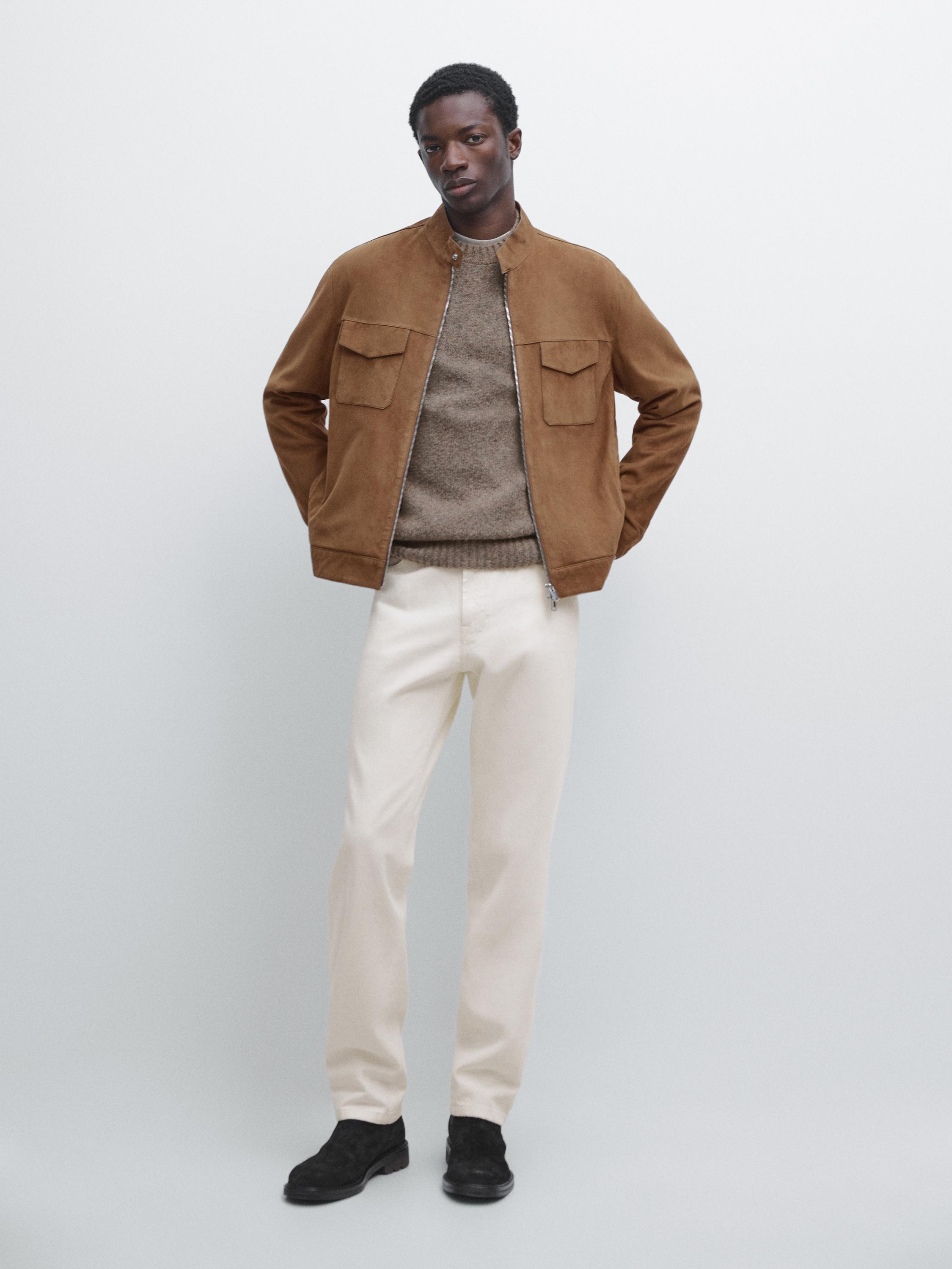 

Джинсы зауженного к низу кроя Massimo Dutti, cream