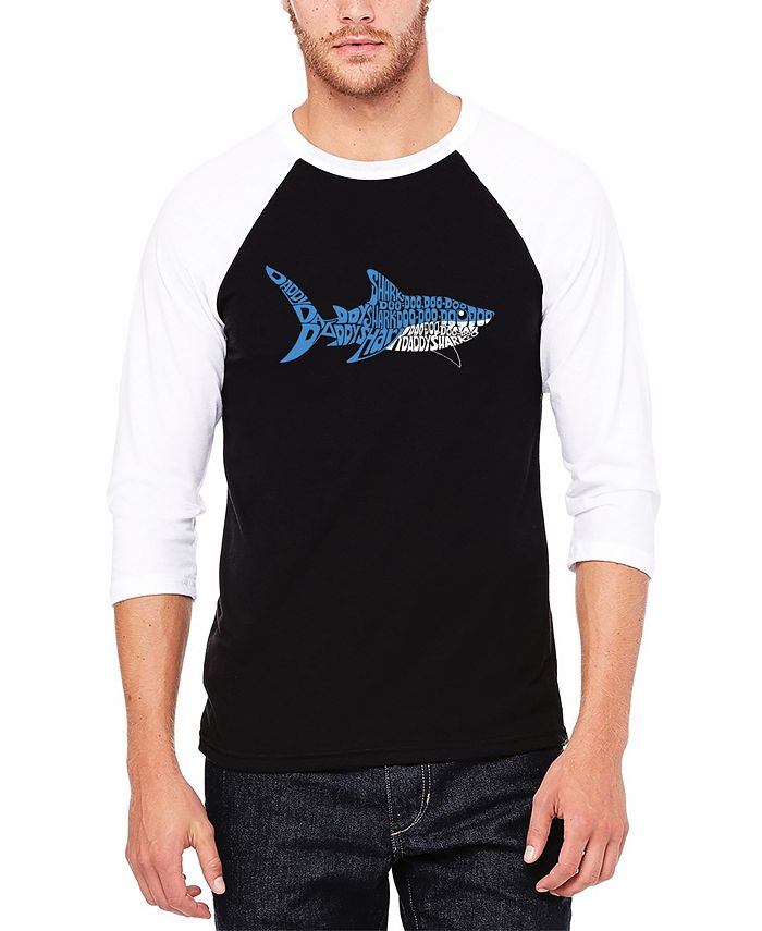 

Мужская футболка Daddy Shark Raglan Baseball Word Art LA Pop Art, черный