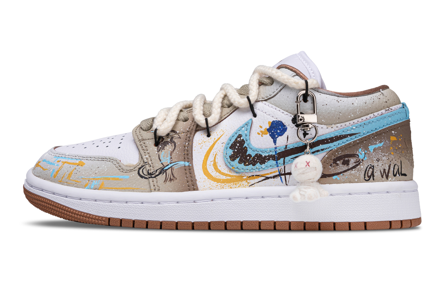 

Air 1 The Mystery Of Ancient Egypt Абразивостойкие Покрытие Термоизоляционные Low top Винтажные баскетбольные кроссовки Jordan, светло коричневый