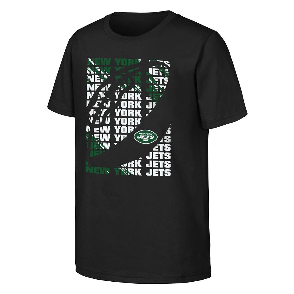 

Молодежная черная футболка New York Jets Box Outerstuff, цвет Jet Black