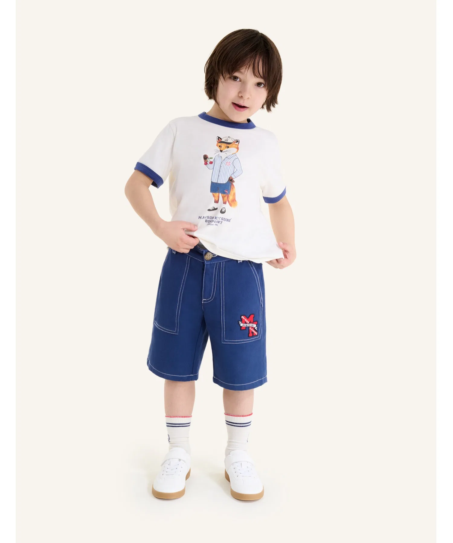 Унисекс футболка из хлопка Maison Kitsune AKIVA COMFORT с принтом белый — фото 4