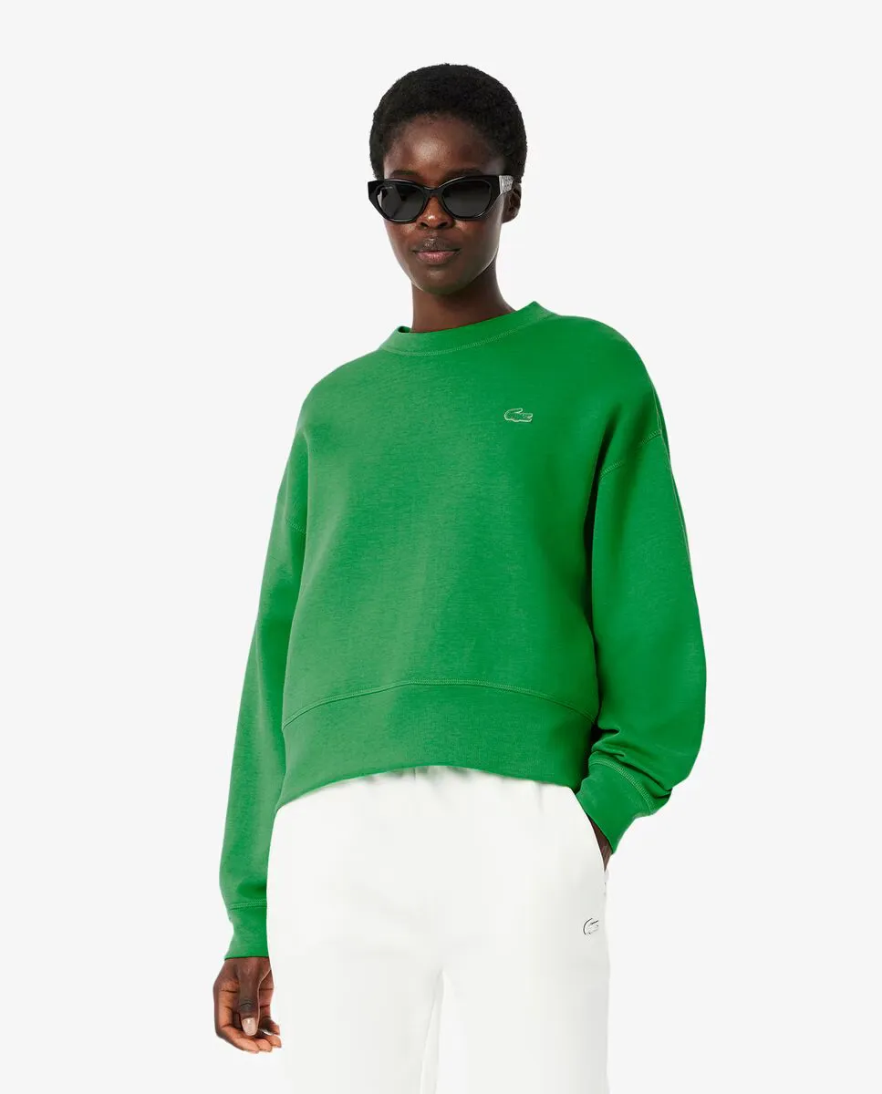 

Женский хлопковый свитшот оверсайз Lacoste, зеленый
