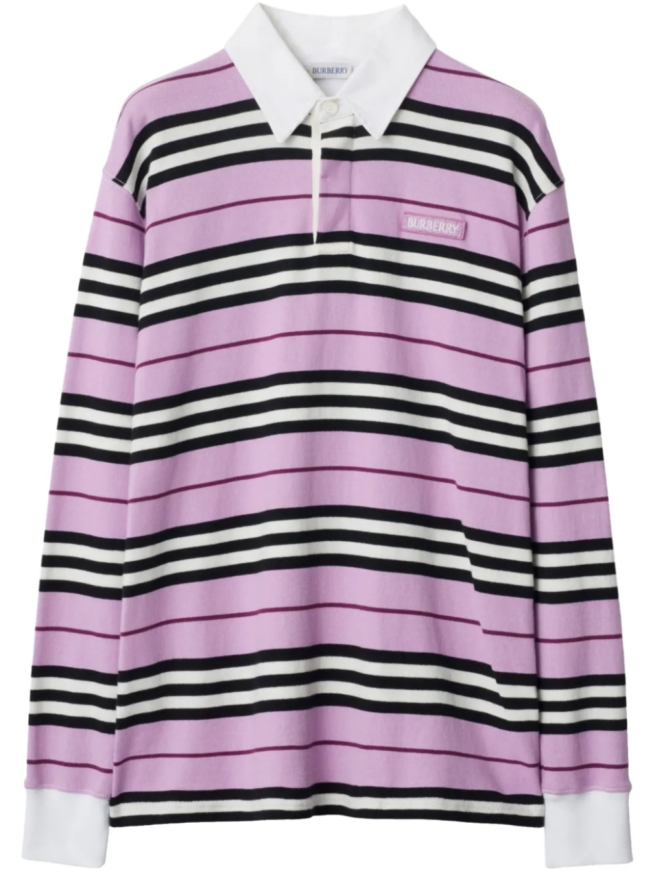 

Burberry рубашка поло в полоску, розовый