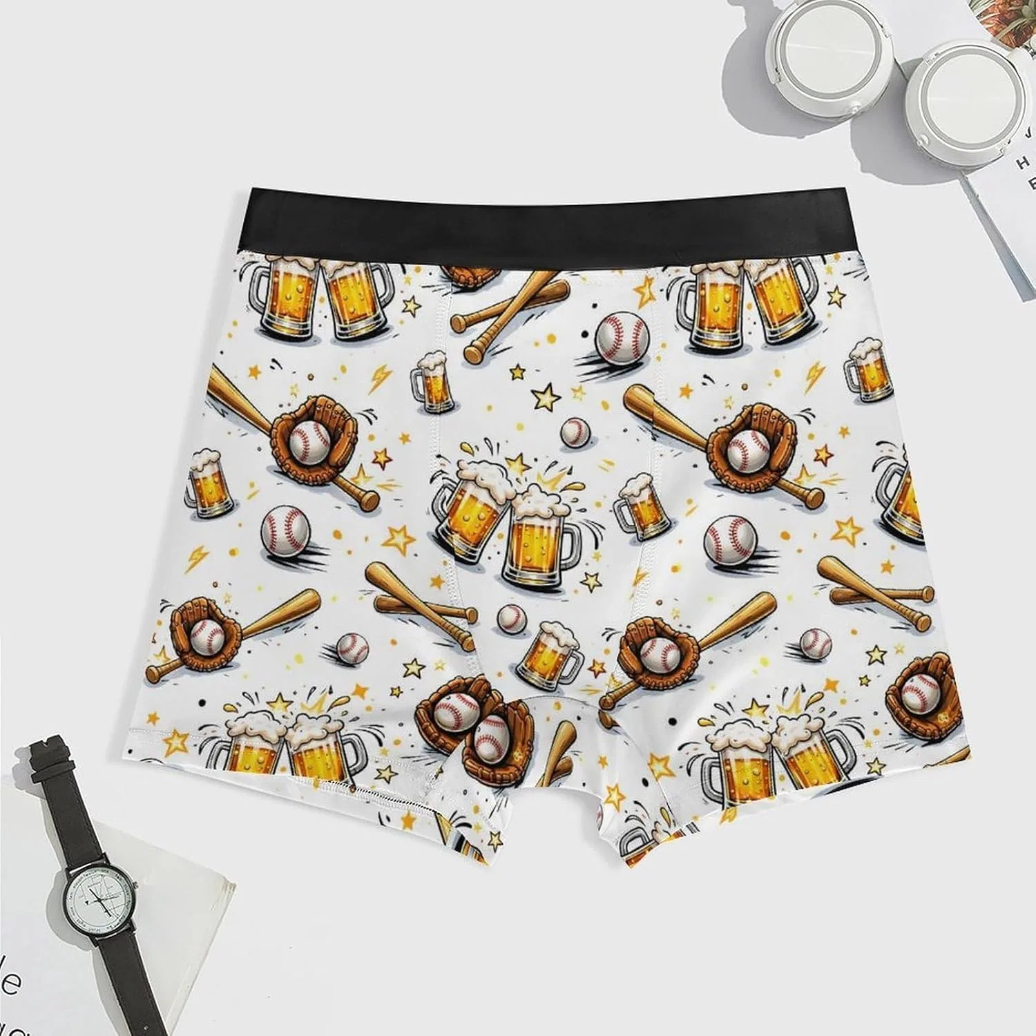 Боксеры с принтом Baseball Beer, Boxer Briefs, розовый — фото 3
