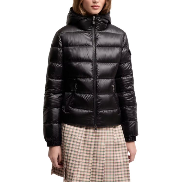 SS26 Glesse Куртка с капюшоном и коротким пуховиком Moncler, черный — фото 4