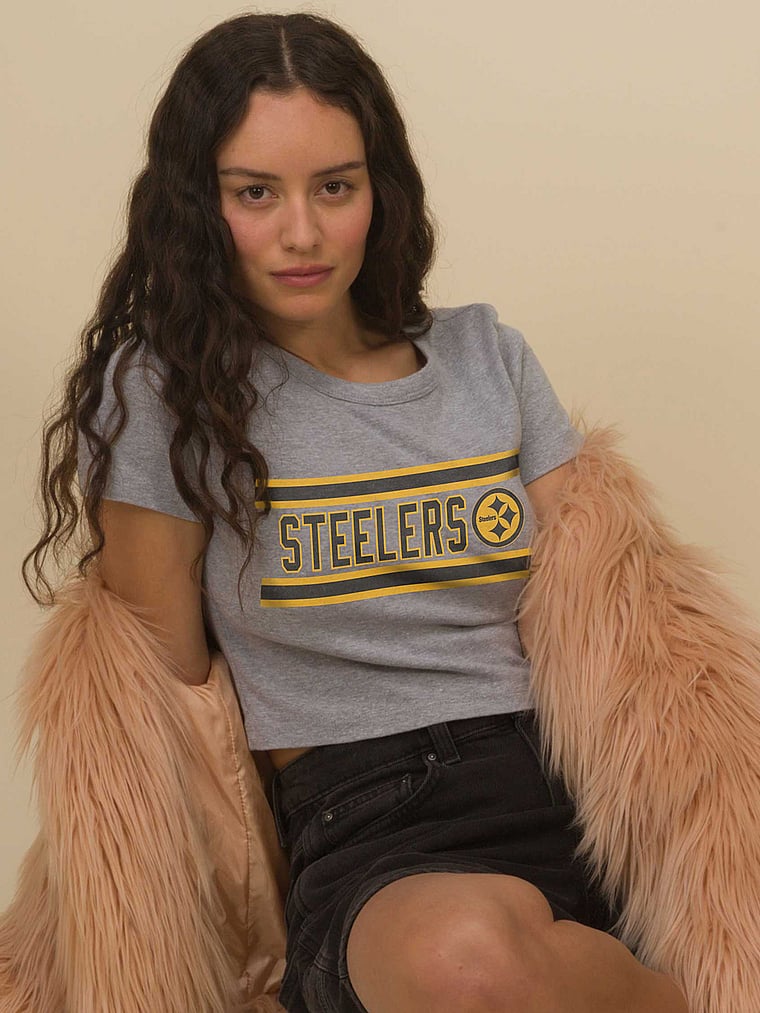 

Детская футболка с боковой линией «Питтсбург Стилерс» Junk Food Clothing, цвет heather grey - steelers