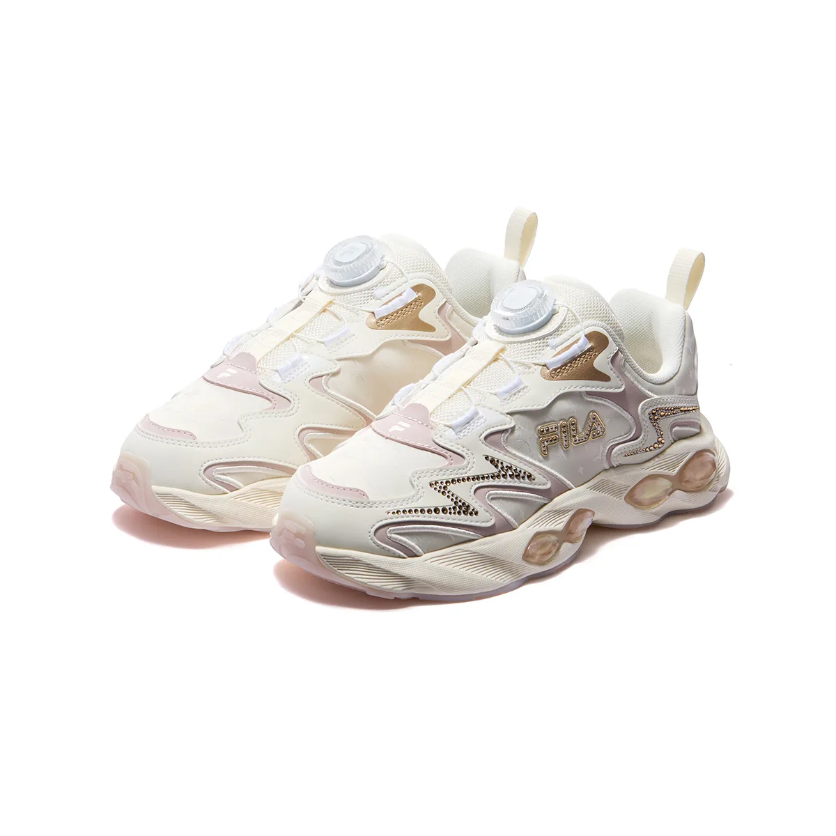 Кроссовки для бега низкие MAGIC STONE из искусственной кожи и текстиля детские FILA KIDS, розовый — фото 4