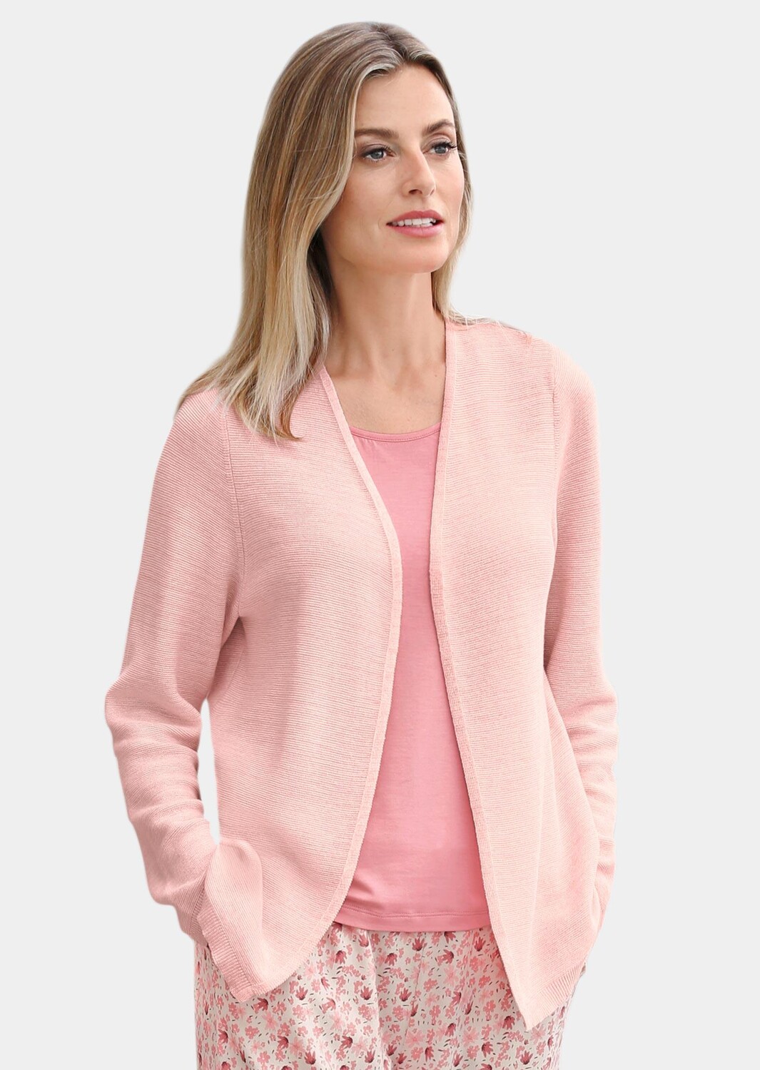 

Кардиган GOLDNER Strickjacke, цвет lachsrosa/meliert