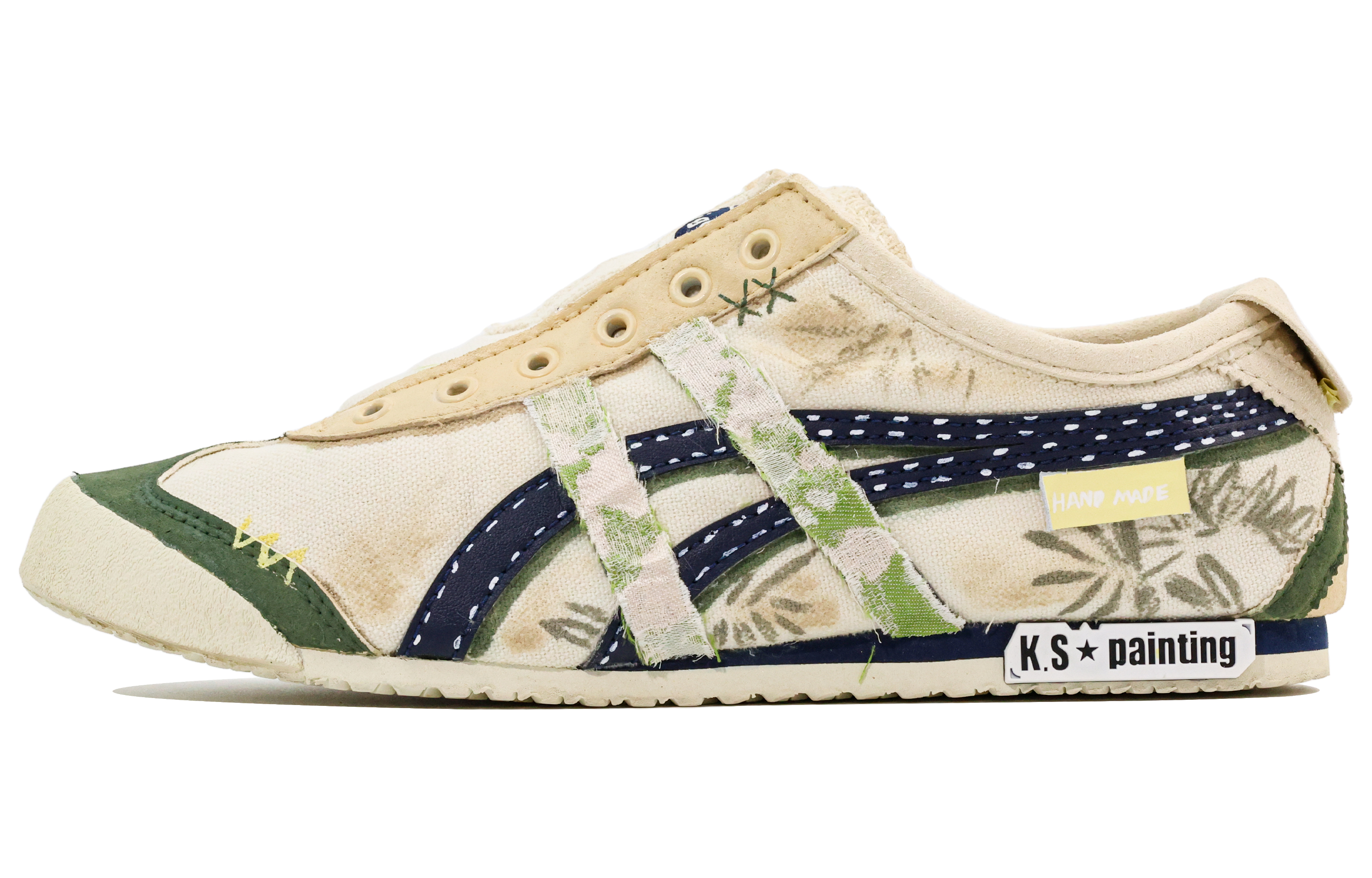 

Onitsuka Tiger Кроссовки MEXICO 66 Canvas Abrasion Resistant Moisture Wicking Coverage Low top Unisex Beige Green