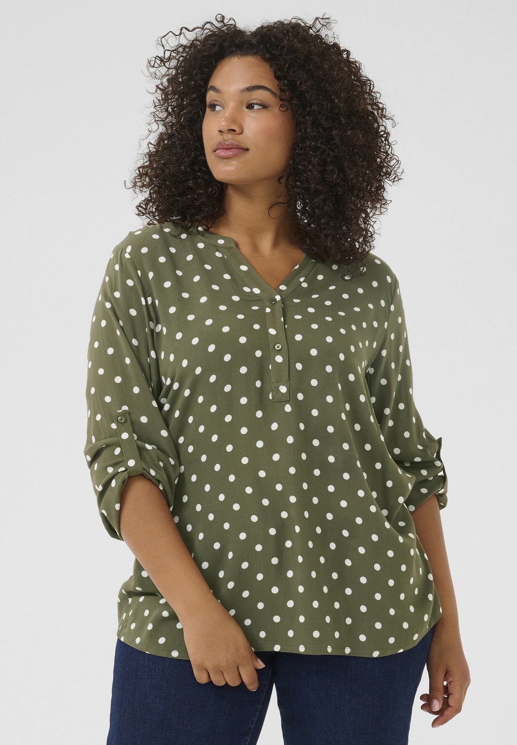 

Блуза Kaffe Curve, зеленый