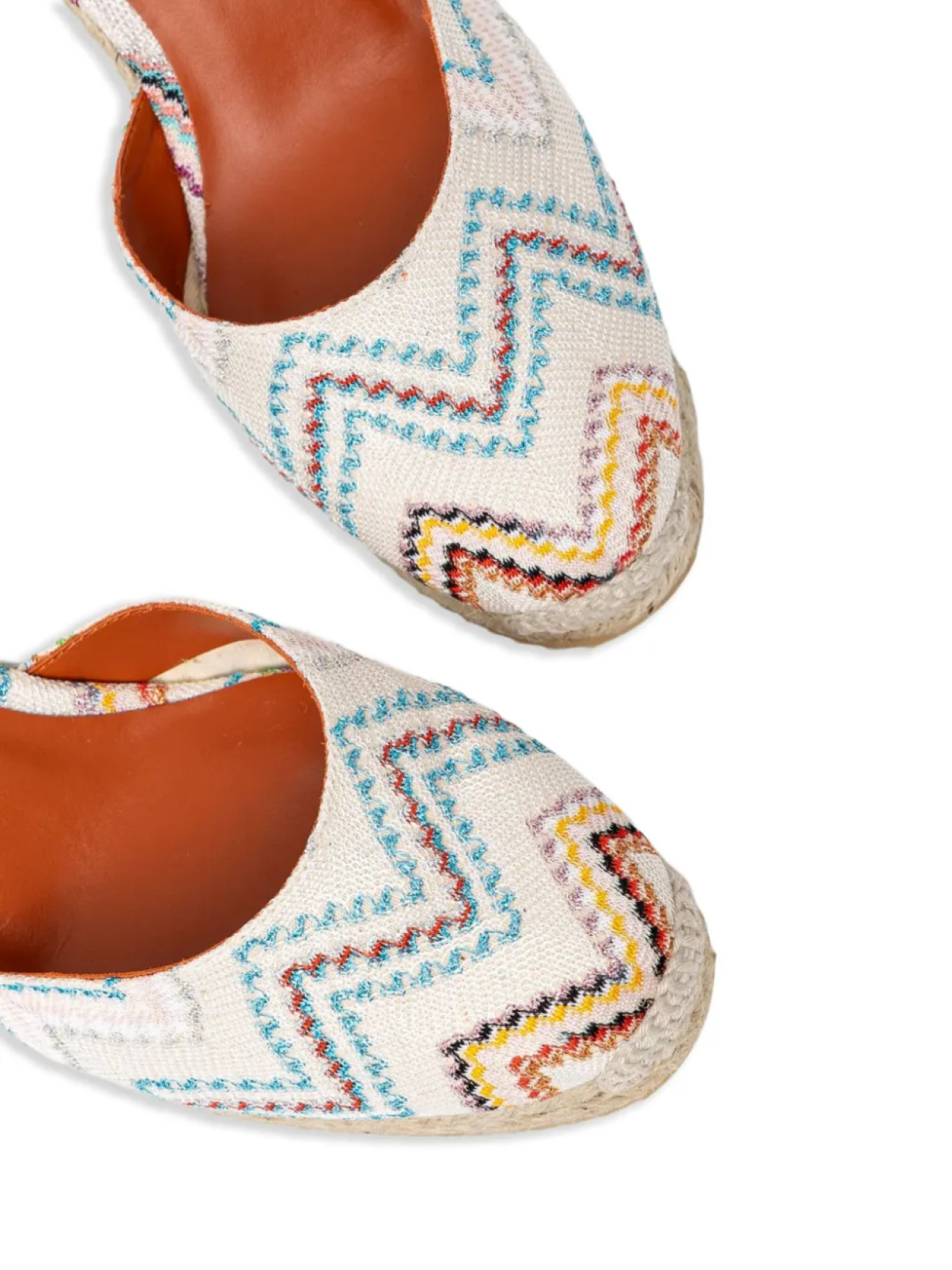 Вышитые босоножки на танкетке Carina Missoni, нейтральный — фото 4