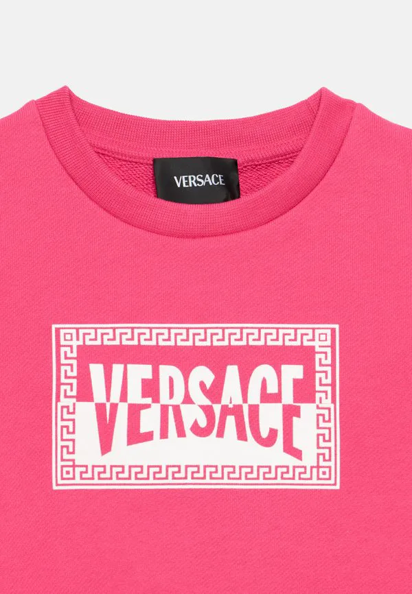 Толстовка унисекс felpa с контрастным логотипом Versace, Radiant Pink/Bianco — фото 3