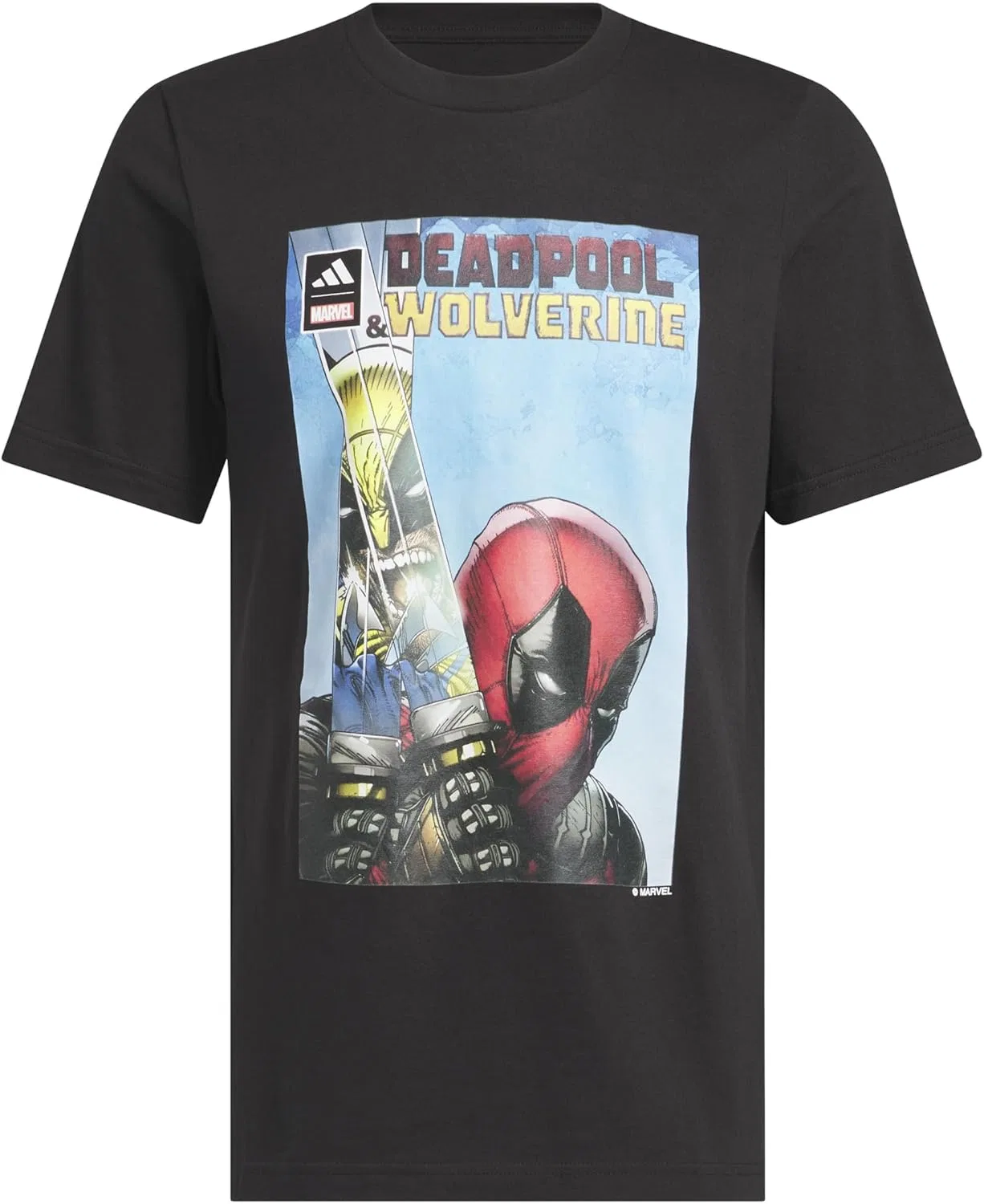 Футболка Marvel Deadpool and Wolverine adidas, Black — фото 3