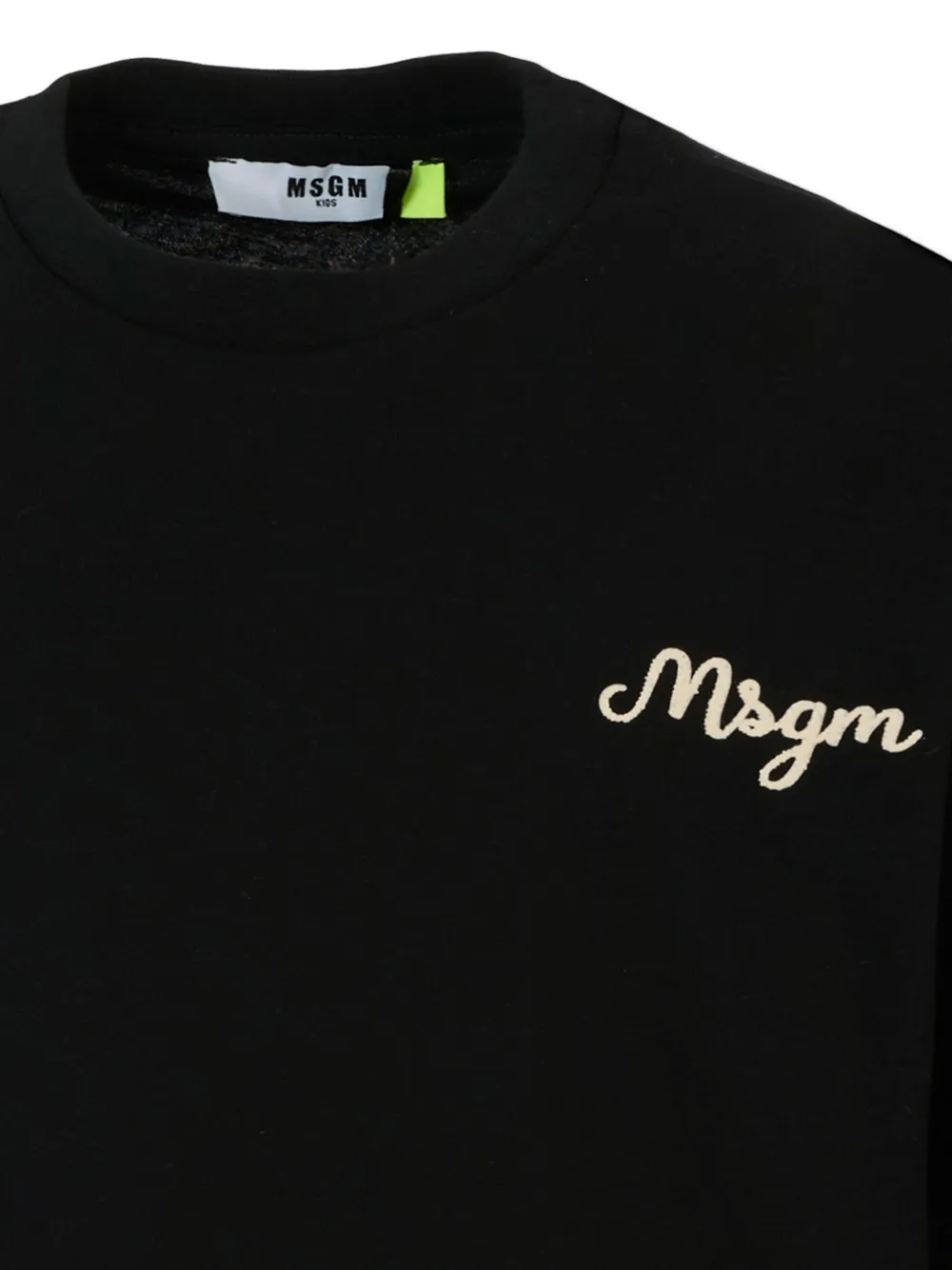 Хлопковая футболка с логотипом MSGM Kids, черный — фото 3