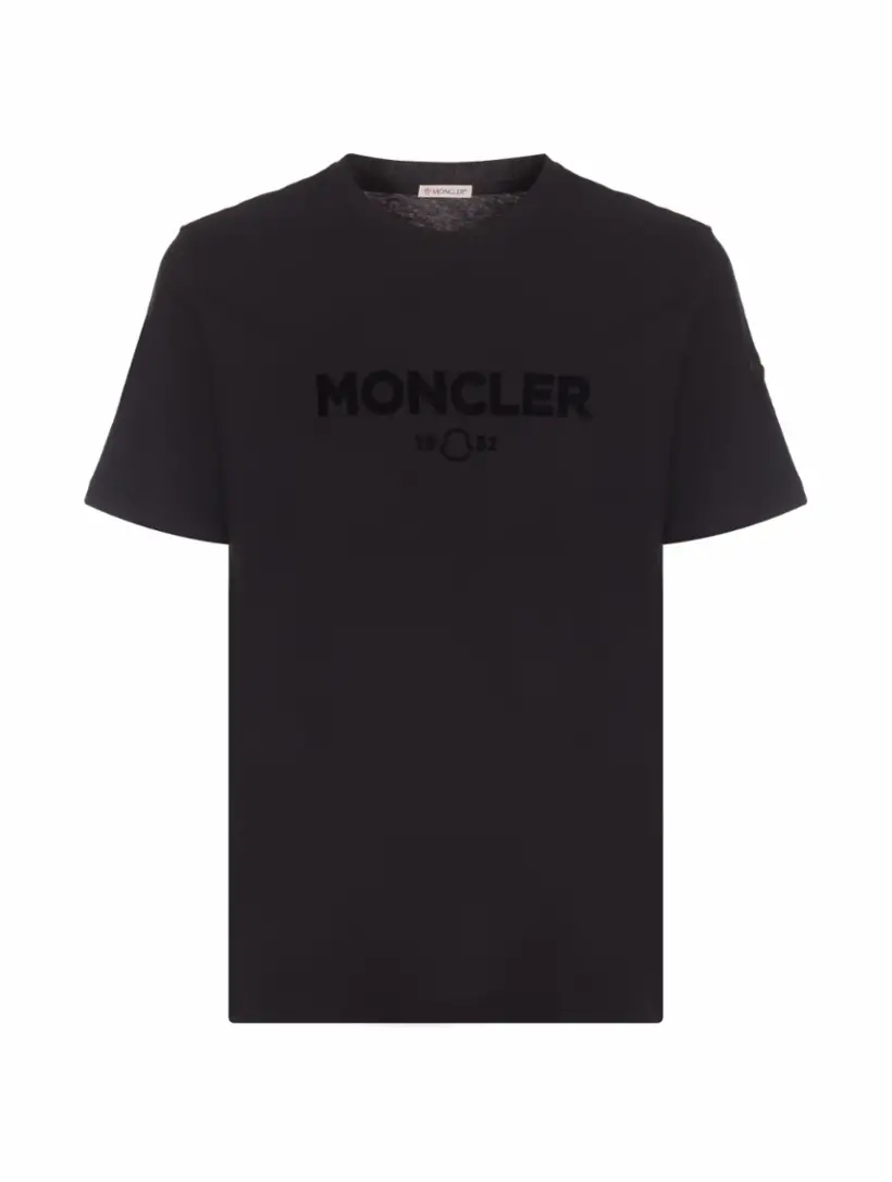 

Хлопковая футболка с логотипом Moncler, черный