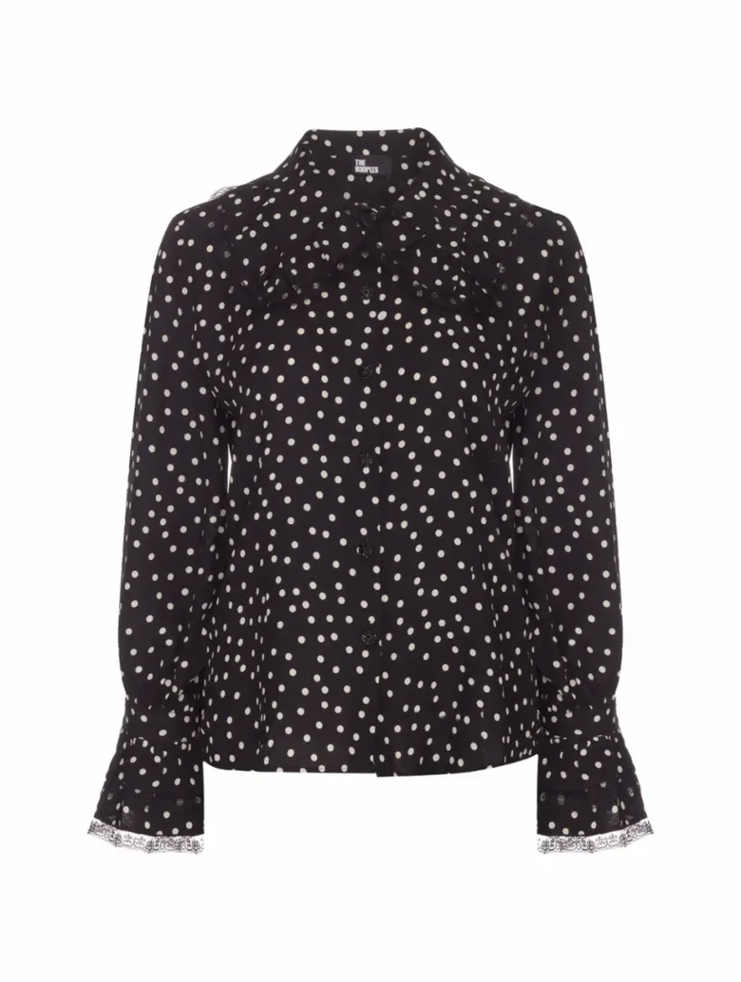 

Атласная блузка с принтом полька The Kooples, мультиколор