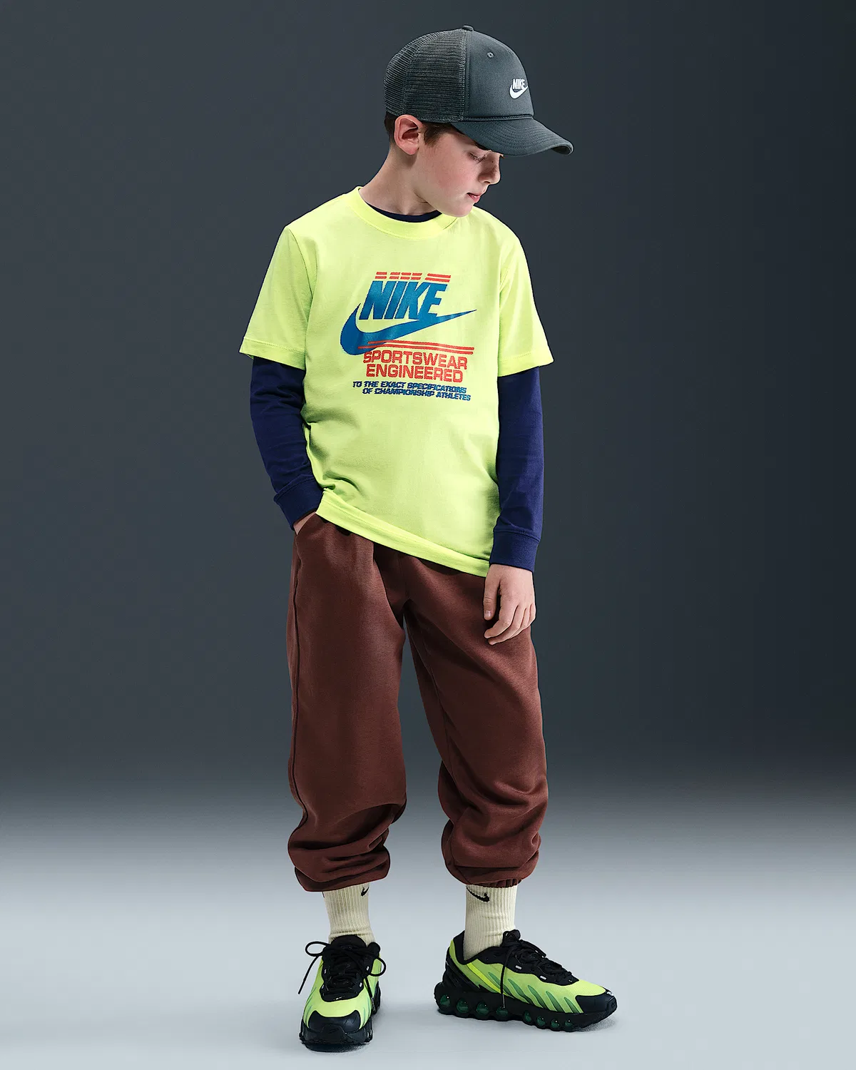 Детская футболка Nike Sportswear, Light Lemon Twist — фото 4