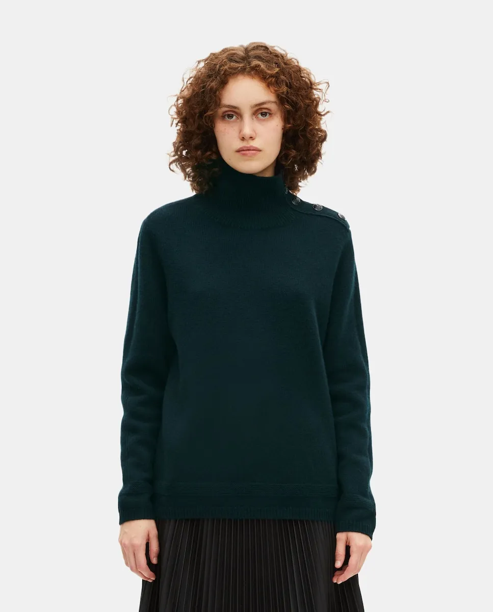 

Свитер из шерсти с высоким воротником The Kooples, темно-зеленый