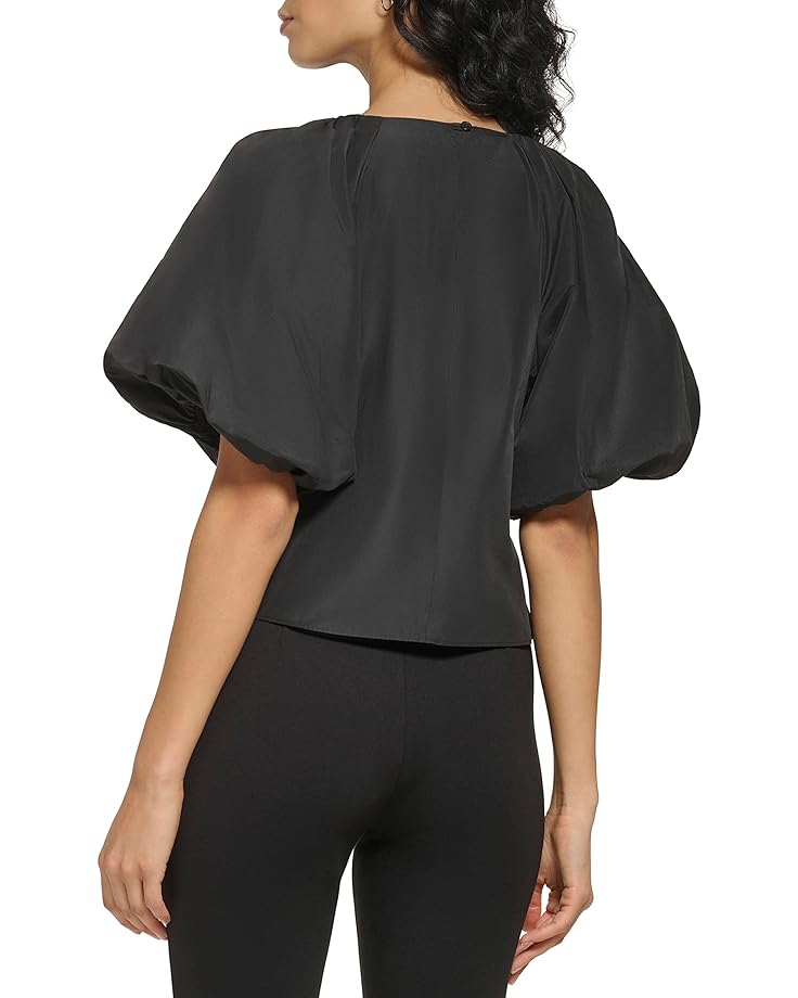 

Топ DKNY Puff Sleeve Taffeta Top, черный