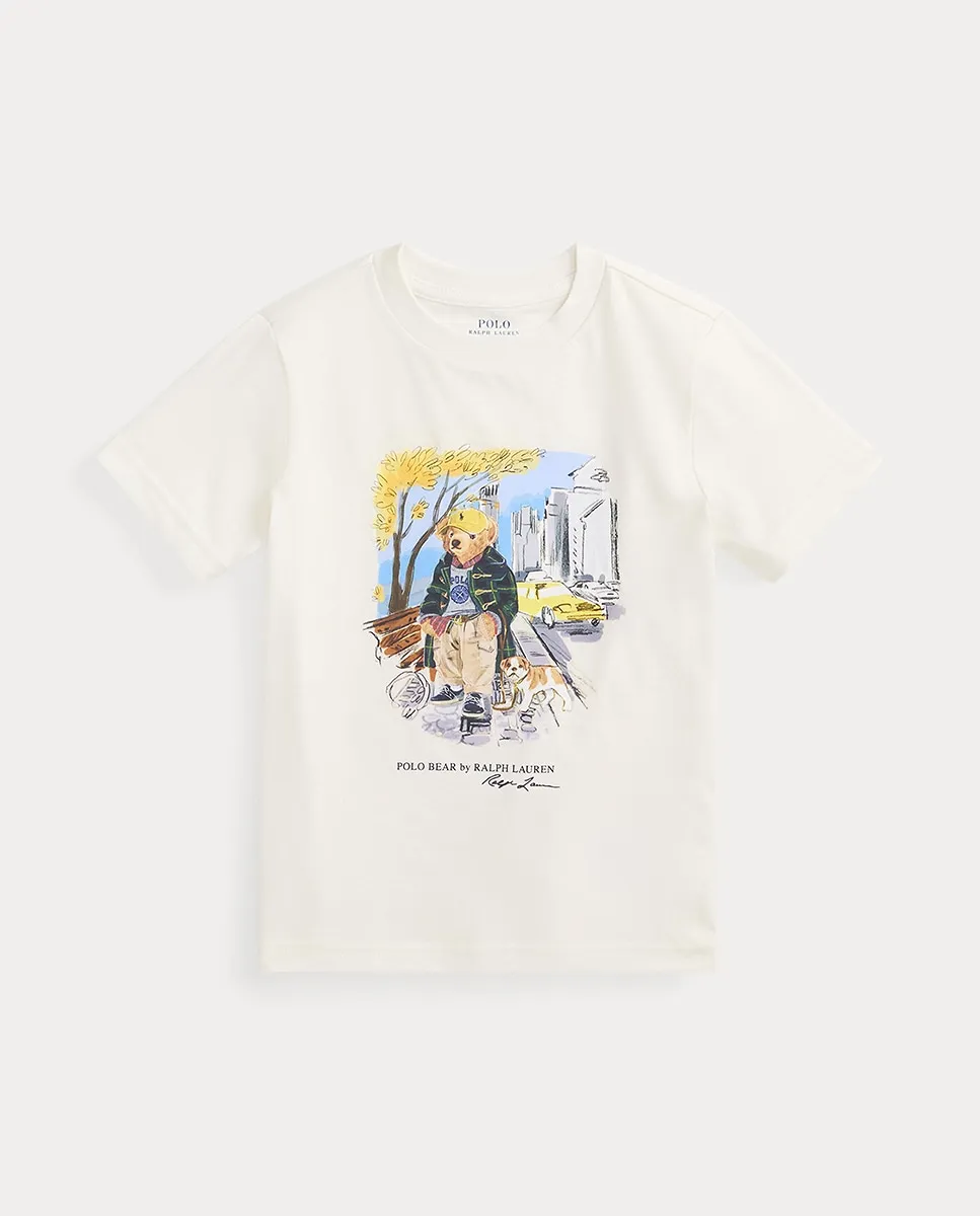 

Унисекс футболка из хлопка с медвежонком Polo Polo Ralph Lauren, светло-бежевый