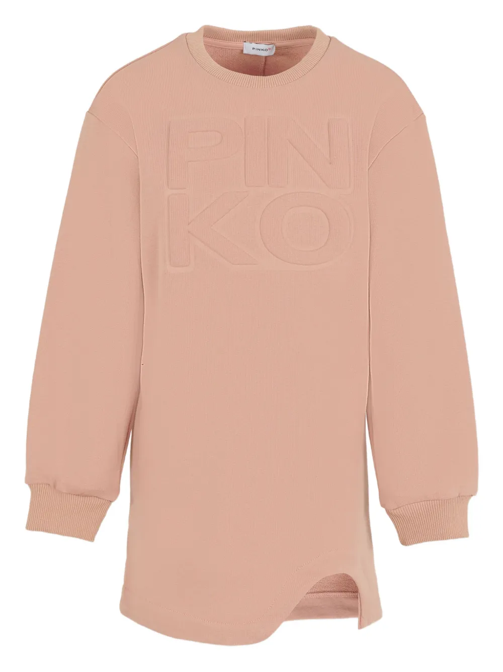 

Повседневное платье из хлопка с тисненым логотипом Pinko Kids, розовый