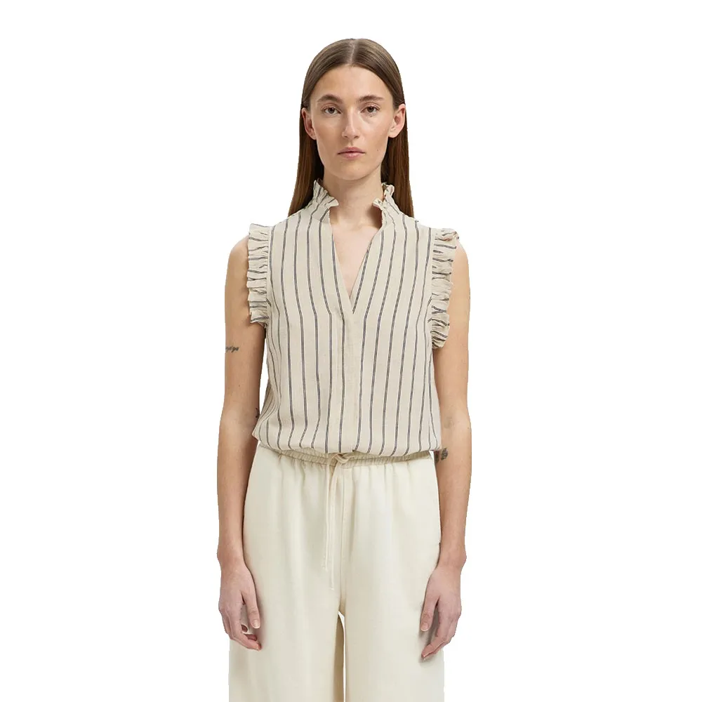 

Блузка Selected Viva Ruffle sleeveless, бежевый