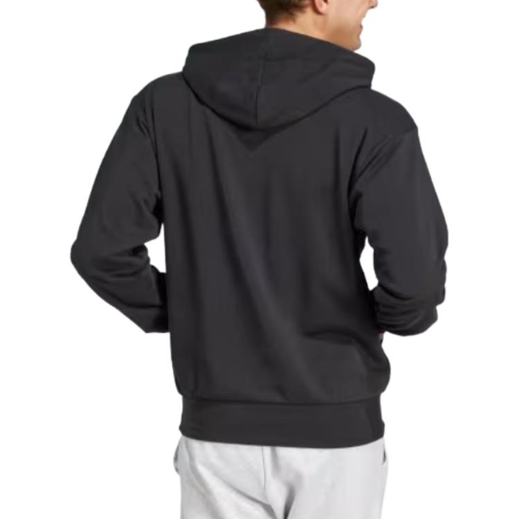 Французский махровый худи Essentials Feelcozy Adidas, черно-белый — фото 4