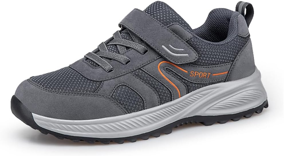 

LEADER SHOW Мужские повседневные прогулочные туфли для пожилых, легкие, с ремешком, удобные кроссовки, серый