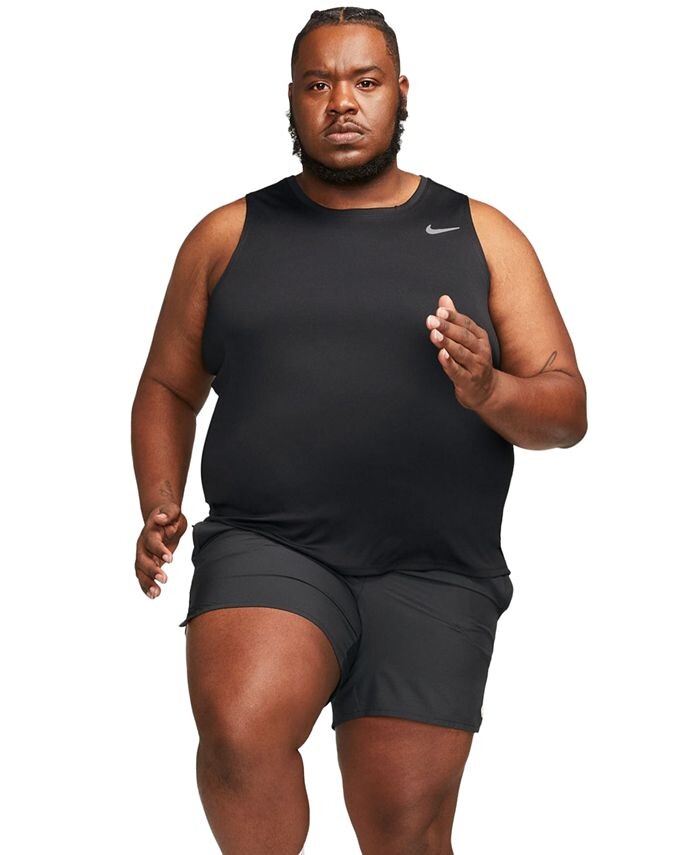 Мужская беговая майка Miler Dri-FIT Nike, черный — фото 4