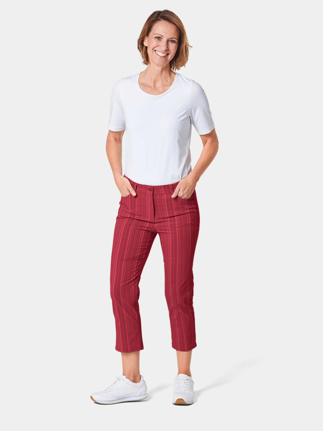 

Брюки GOLDNER Verkürzte Struktur Hose, красный