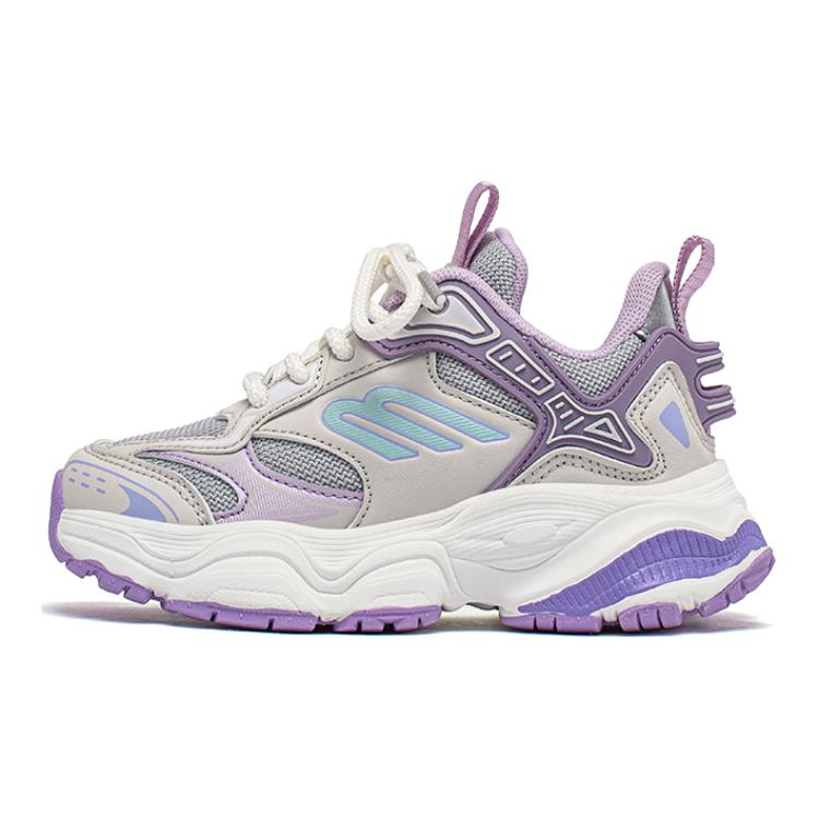 

Устойчивые износостойкие сбалансированные нескользящие детские повседневные кроссовки Kids' HOBIBEAR, белый/фиолетовый