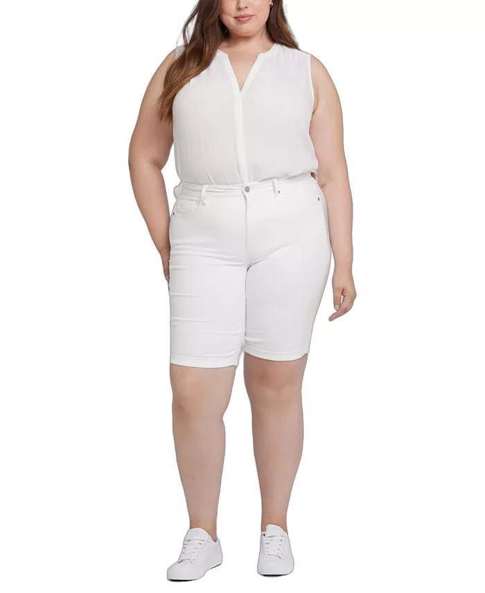 

Джинсовые шорты Briella Roll Cuff Plus Size NYDJ, белый