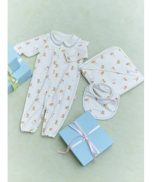 2WAY ползунки BABY с мишкой, хлопок, офф-белый — фото 2