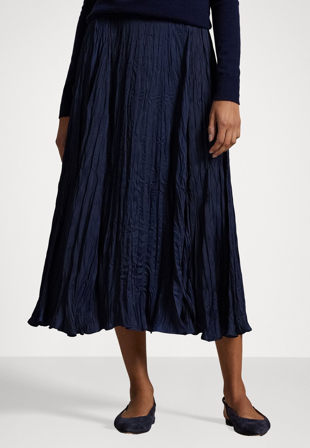 

Юбка А-силуэта CRINKLED SATIN A-LINE SKIRT Polo Ralph Lauren, темно-синий