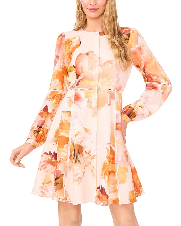 

Льняное платье на пуговицах Ted Baker, оранжевый