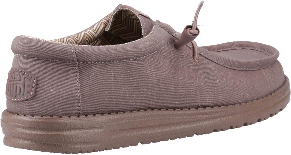 Мужские лоферы HEYDUDE Wally Stretch из текстиля, Удобная легкая обувь без шнурков для мужчин, Для повседневной носки, прогулок и путешествий, Deep Taupe — фото 2