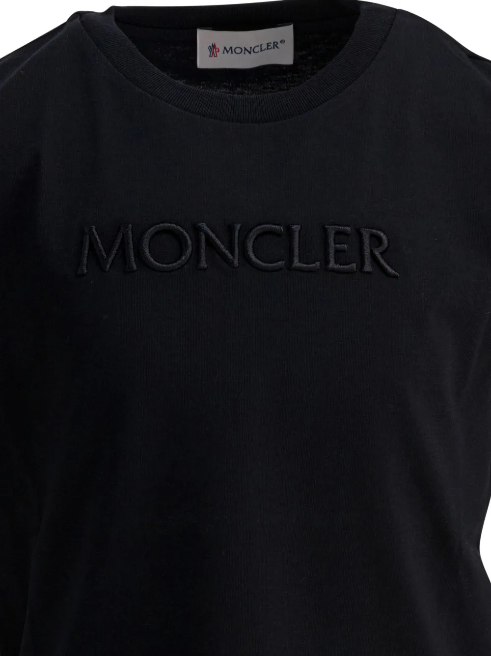 Футболка с вышитым логотипом Moncler Enfant, черный — фото 4