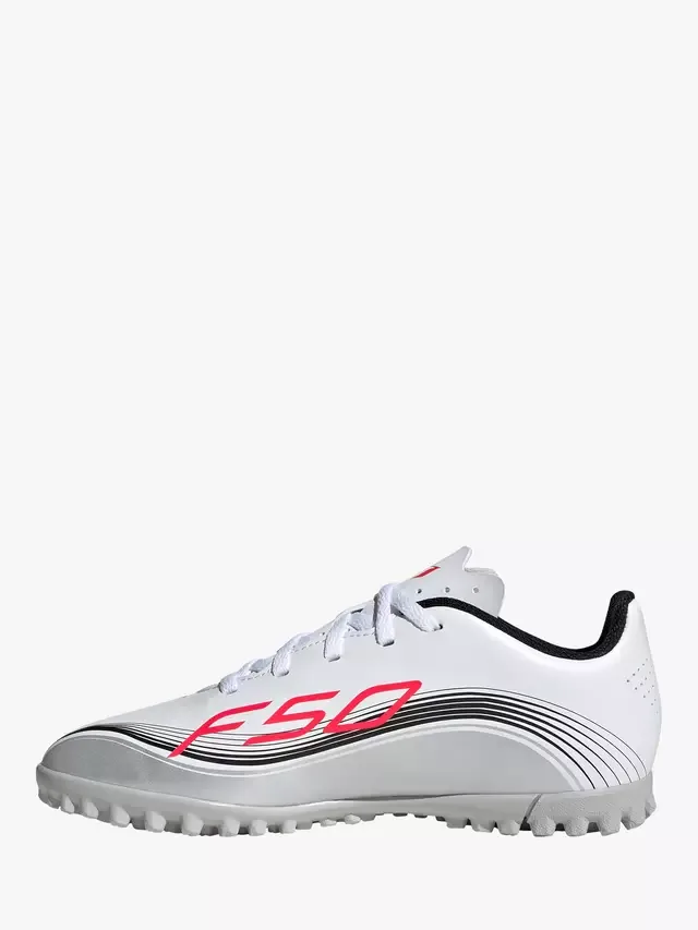 Детские футбольные бутсы F50 Club Лионеля Месси, белые adidas — фото 3