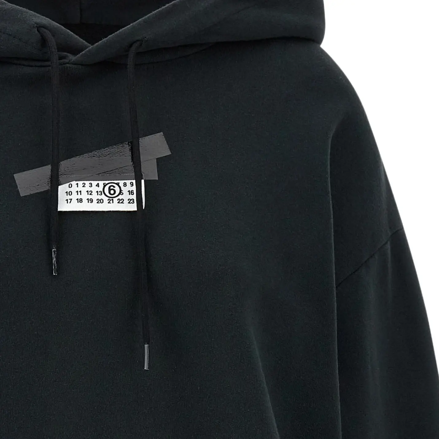 Толстовка с капюшоном из марли с бахромой Mm6 Maison Margiela, черный — фото 4