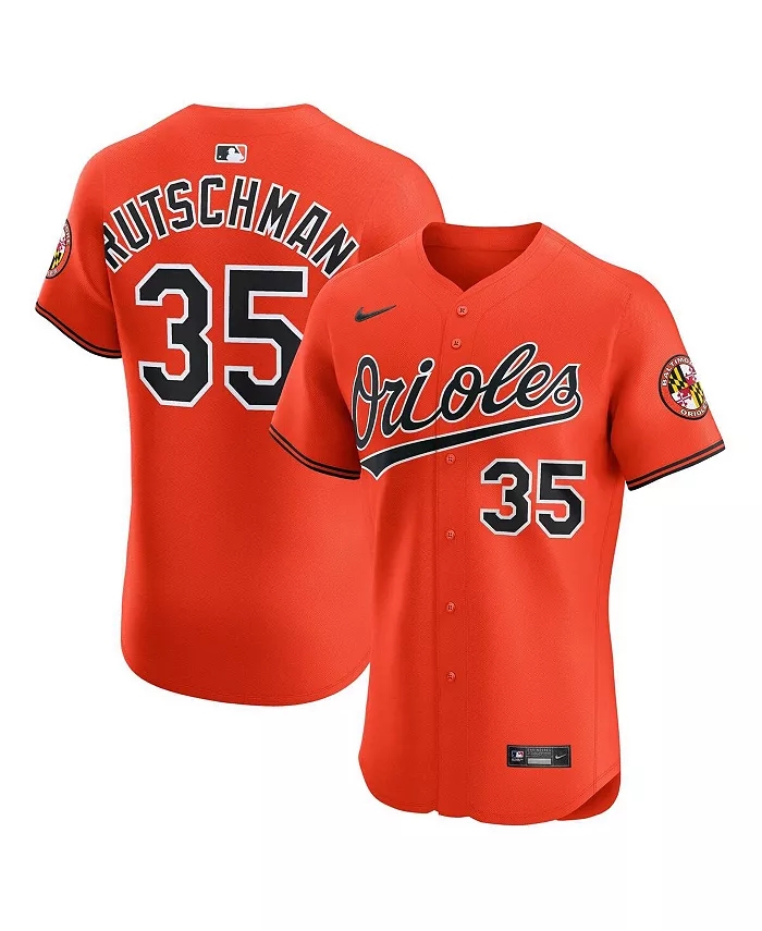 

Мужская оранжевая альтернативная элитная футболка Baltimore Orioles Adley Rutschman 2 Nike