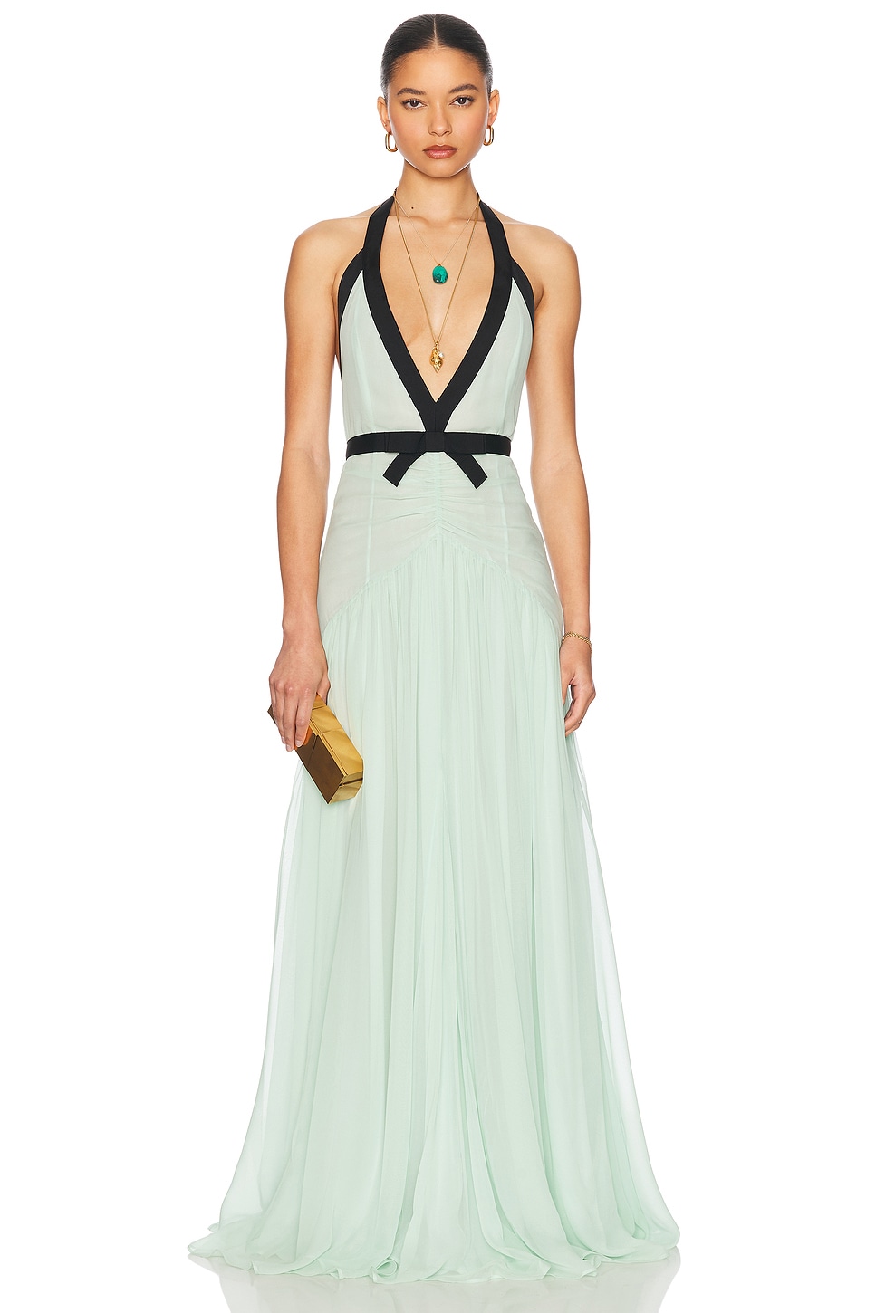 

Платье Siren из шифона Helsa, Mint & Black