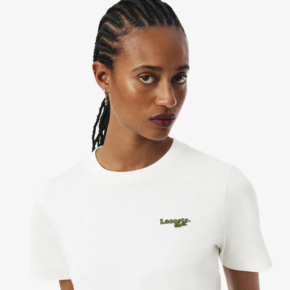 Футболка Lacoste Soft Branding, молочно-белая — фото 2