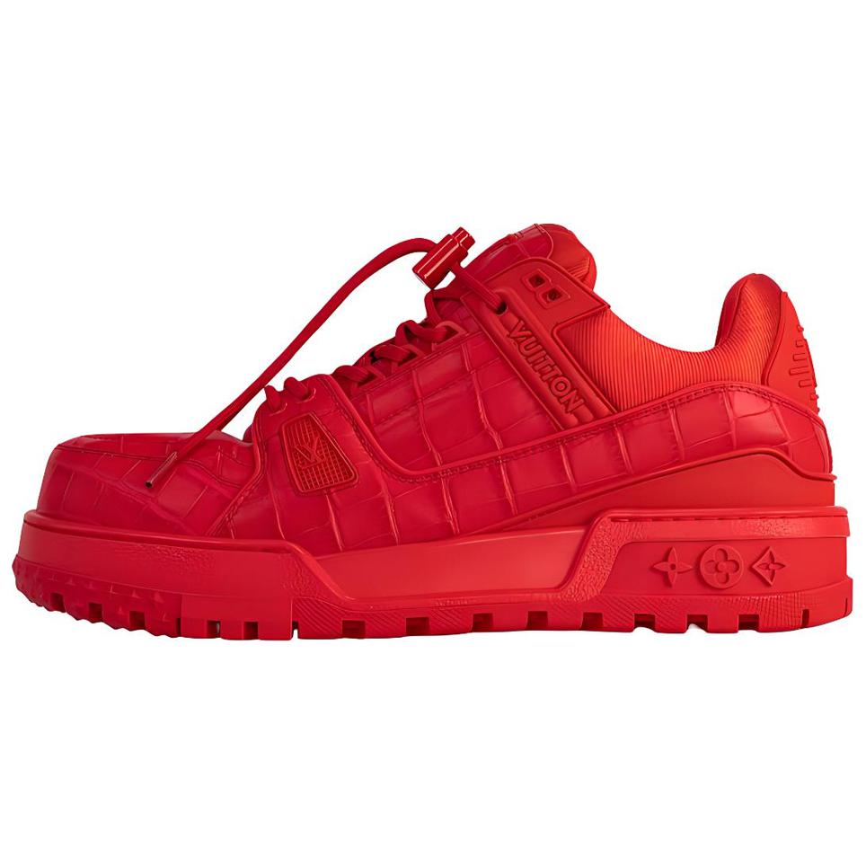 

LOUIS VUITTON Кроссовки для скейтбординга Trainer Maxi Little Chubby Ding Low-Top, красные, мужские