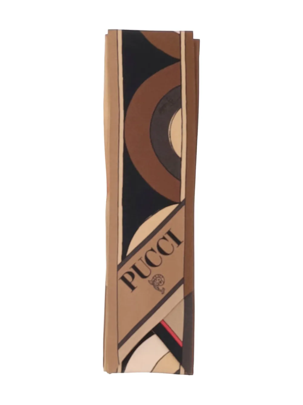 

Шелковый шарф с геометрическим принтом Pucci, коричневый