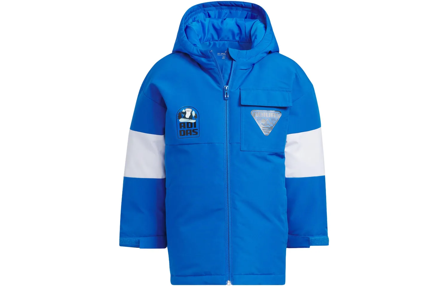 Детская пуховая куртка с капюшоном Adidas, Air Force Blue — фото 3